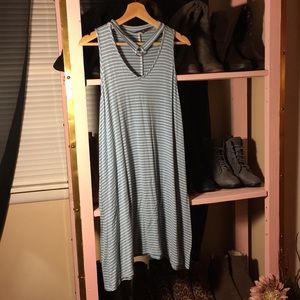 Baby blue striped choker dress. 3/20